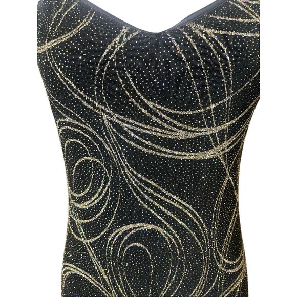 Y2K Black Glitter Maxi Formal Dress – Size 8 - Picture 3 of 8